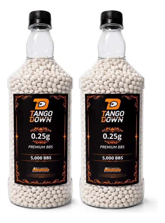 Kit 2 Garrafas Bbs Airsoft 0.25g Tango Down 5000 6mm - Alta Precisão Premium