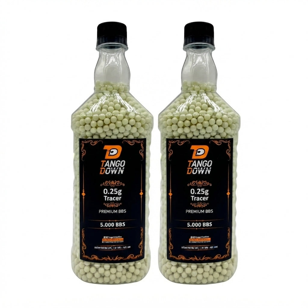 Kit 2 Garrafas Bbs Airsoft 0.25g Tracer Tango Down 5000 6mm - Alta Precisão Premium