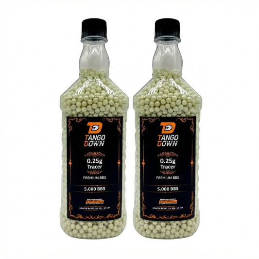 Kit 2 Garrafas Bbs Airsoft 0.25g Tracer Tango Down 5000 6mm - Alta Precisão Premium