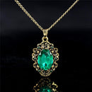 Conjunto Cristal Colar Brincos Pulseira e Anéis de Bronze Antigo